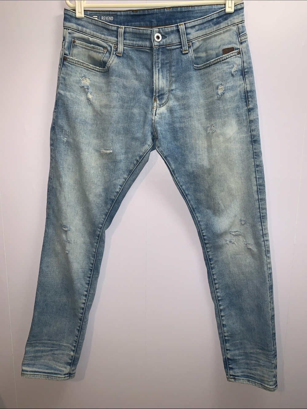 G-Star Raw Revend Skinny Distressed Jeans 34x30